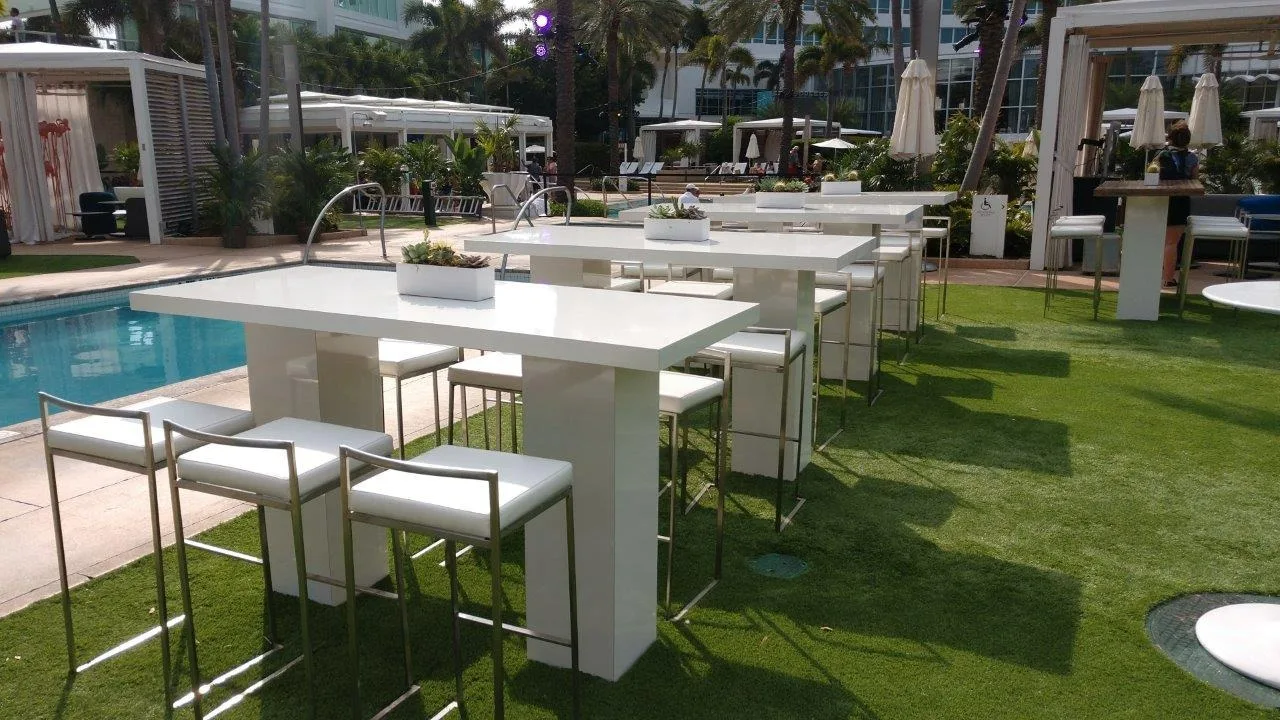 Alpine Communal High Top - White Top White Base 72_W x 30_D x 42_H in Pompano Beach, Florida