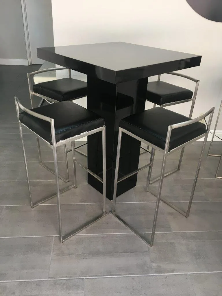 Alpine High Top - Black Top Black Base 30_W x 30_D x 42_H in Pompano Beach, Florida(1)