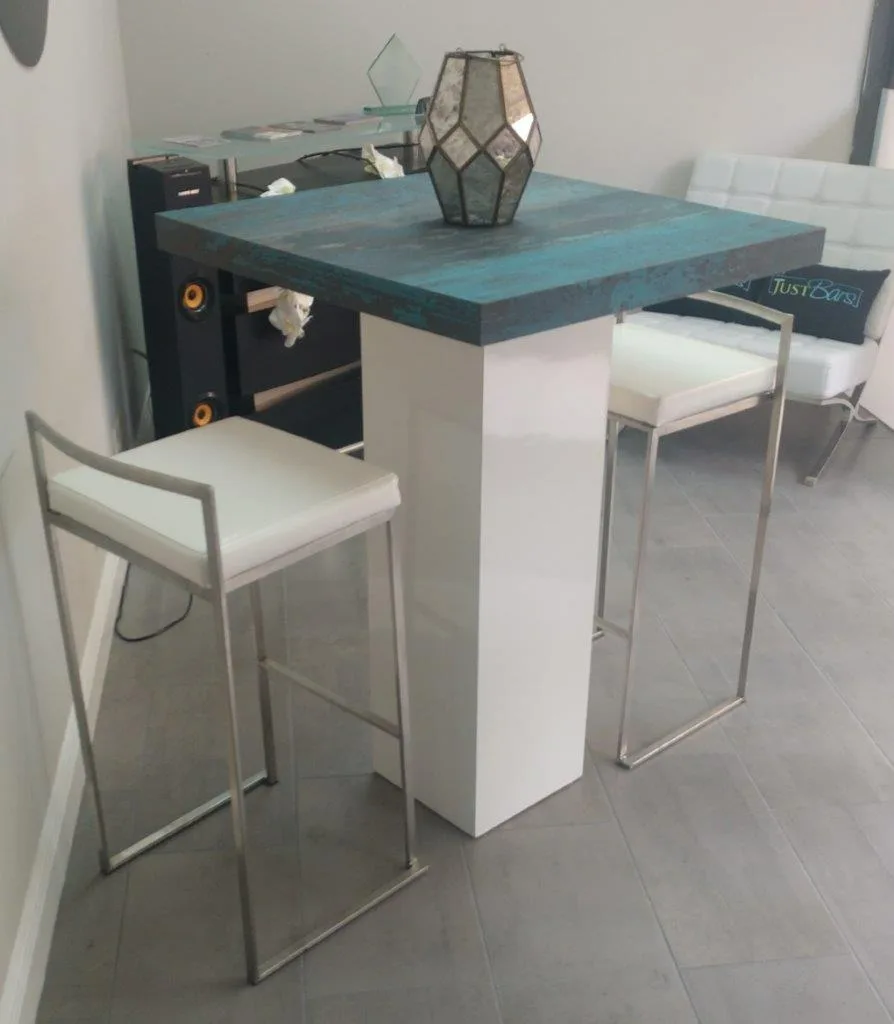 Blue Oxygen High Top - White Base 30_W x 30_D x 42_H in Pompano Beach, Florida
