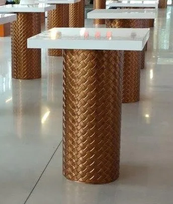 Copper Weave High Top - White Top 30_W x 30_D x 42_H in Pompano Beach, Florida_