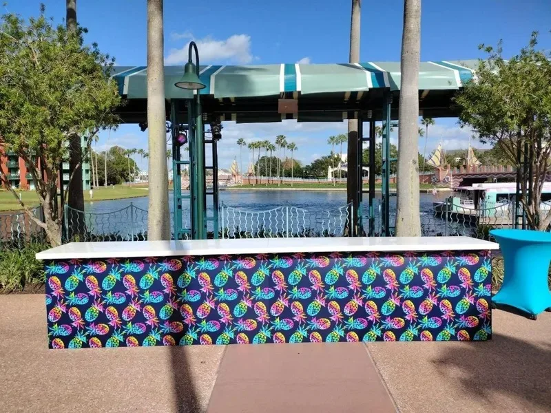 Designer Acrylic Bar 16_ Designer Acrylic Double Bar White Top - Full Logo Wrap in Pompano Beach, Florida