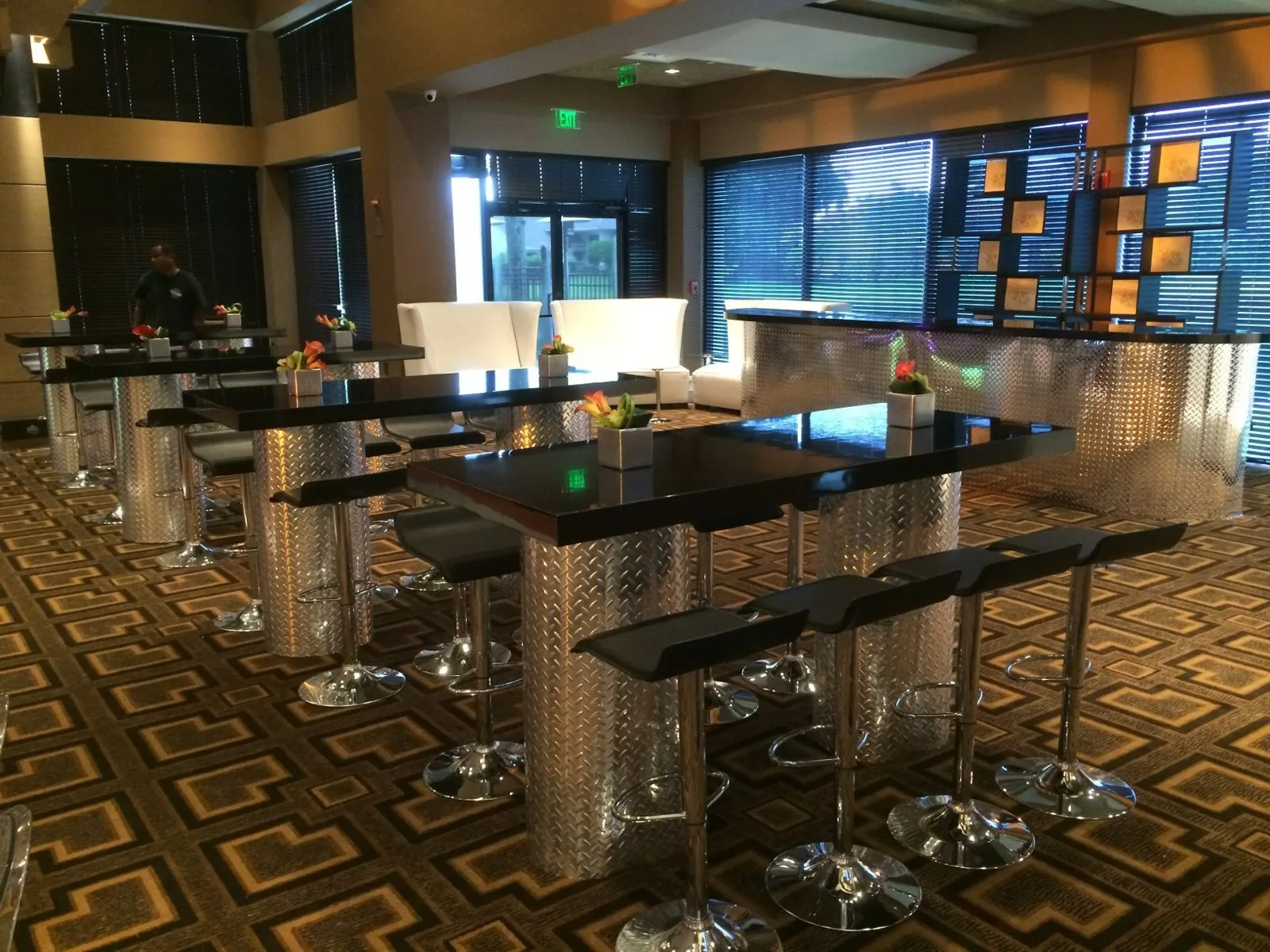 Diamond Plate Communal High Top - Black Top 72_W x 30_D x 42_H in Pompano Beach, Florida_