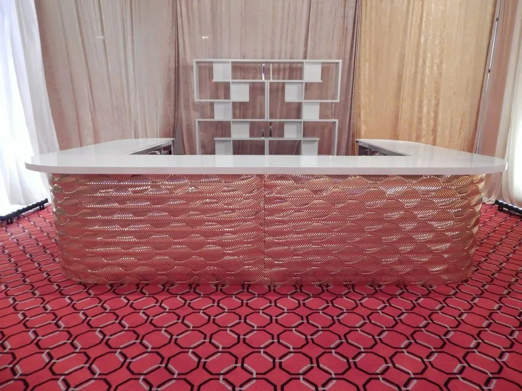 Gatsby Gold Mirrored Bar 15_x10_ Gatsby Gold Mirrored U-Shape Bar w_ White Top in Pompano Beach, Florida