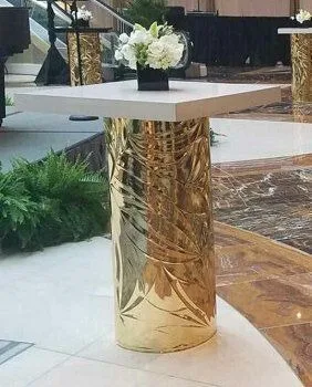 Gold Petals High Top - White Top 30_W x 30_D x 42_H in Pompano Beach, Florida