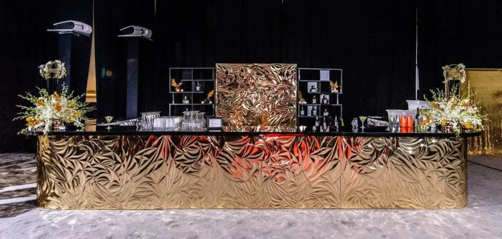 Gold Petals Back Bar Wall