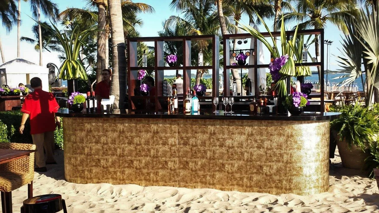 Hammered Bronze Bar 15_ Hammered Bronze Double Bar w_ Black Tops in Pompano Beach, Florida