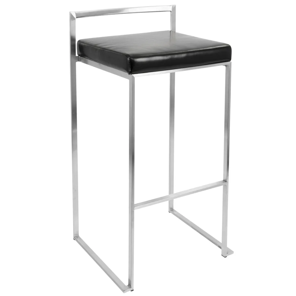 Malta Bar Stool - Black 16.25”L x 17.75”W x 34”H Seat Height 31.5”