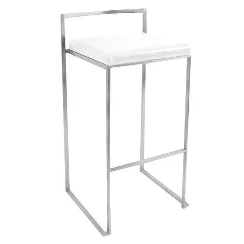 Malta Bar Stool - White 16.25”L x 17.75”W x 34”H Seat Height_ 31.5” in Pompano Beach, Florida