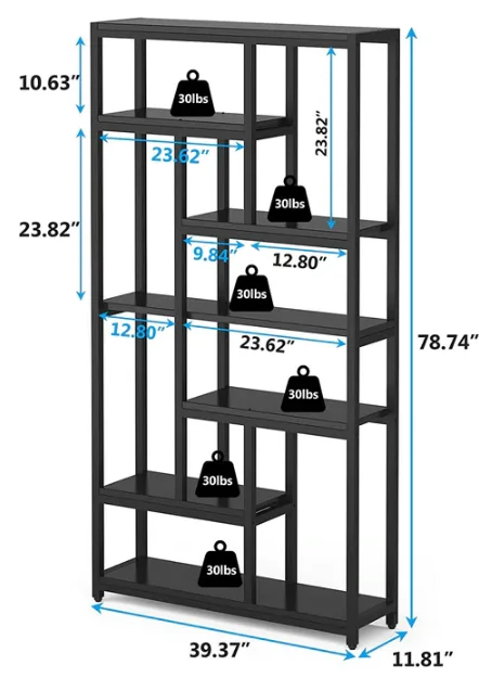 Nuvo Black Back Bar Display Unit 39.37_W x 11.81_D x 78.74_H in Pompano Beach, Florida