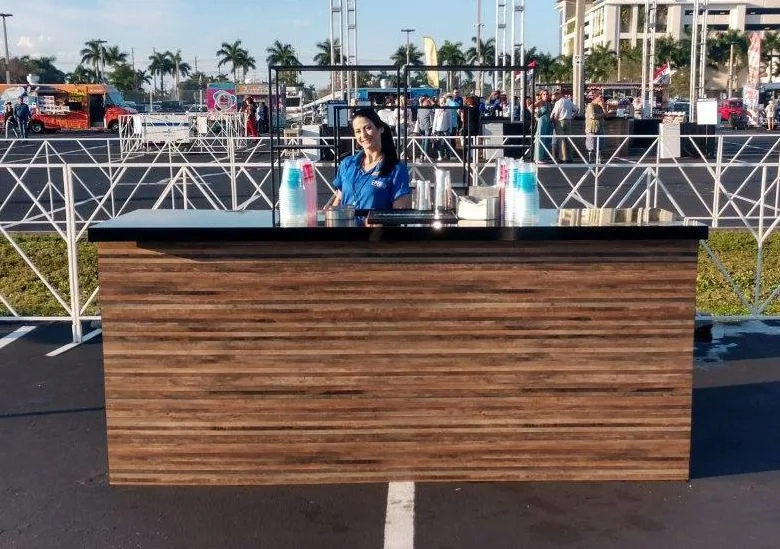 Plank Wood Bar 8_ Plank Wood SOLO Bar w_ Black Tops in Pompano Beach, Florida
