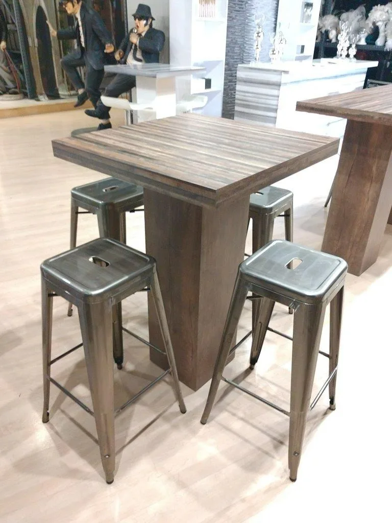 Plank Wood High Top Wood Base 30_W x 30_D x 42_H in Pompano beach, Florida_