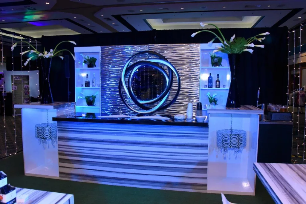 Silver Wave Back Bar Wall