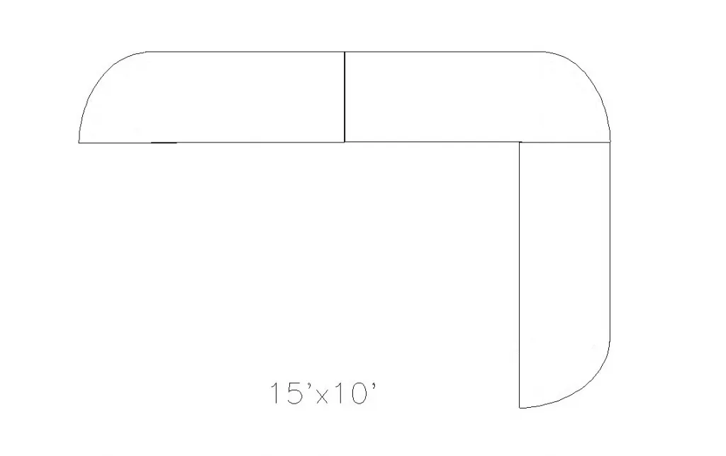 15'x10' Left Turn L-Shape