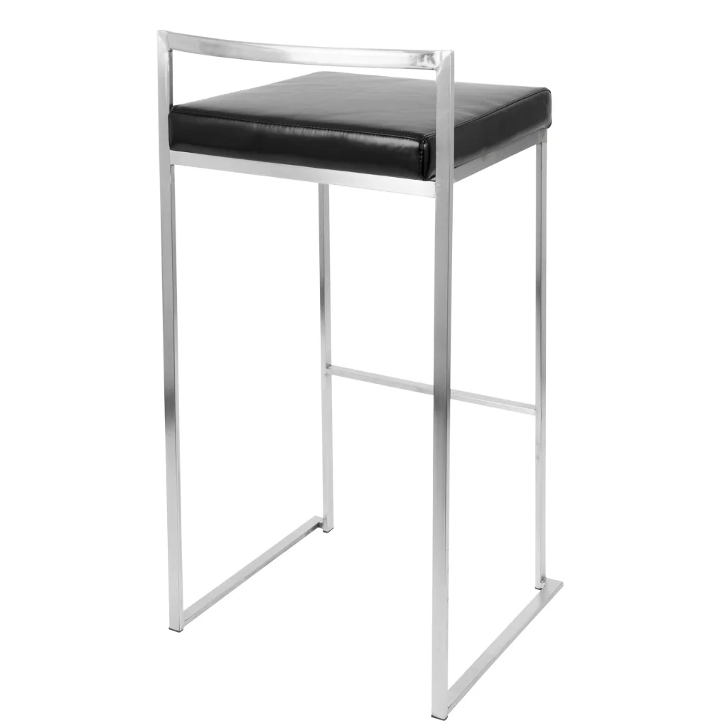 Malta Bar Stool - Black 16.25”L x 17.75”W x 34”H Seat Height 31.5”