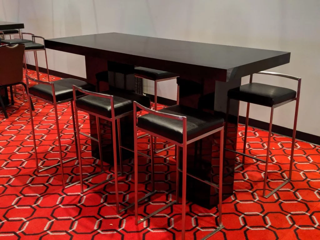 Alpine Black on Black High Top Communal Table -  6'x30"x42"
