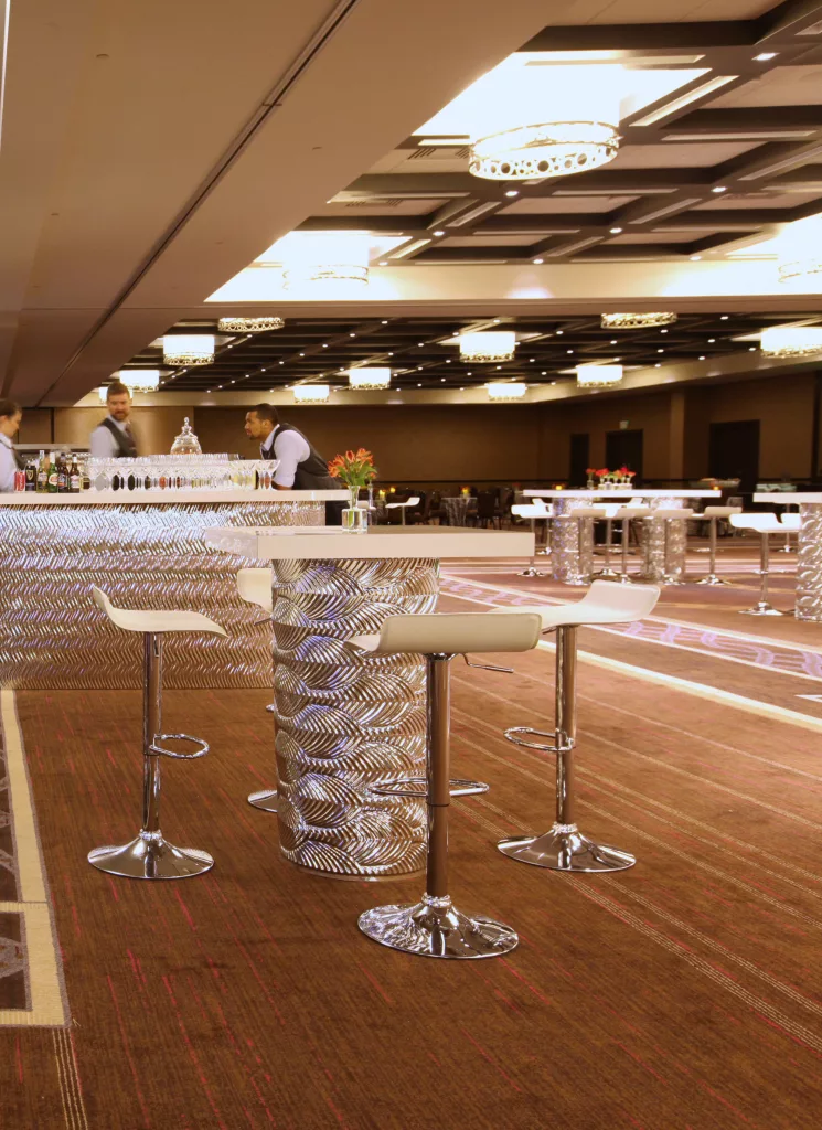 Art Deco Top High Top Table w/ White Top - 30"x30"x42"